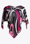 Pucci Marmo And Pesci Print Kaftan Top In Multicolor