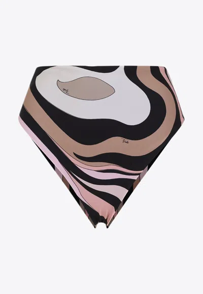 Pucci Marmo Bikini Bottom In Black