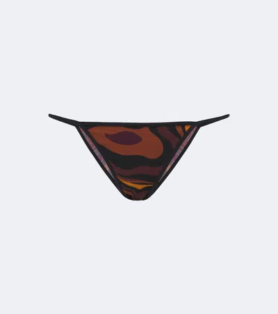 Pucci Marmo Bikini Bottoms In Orange