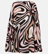 Pucci Abstract Pattern Silk Shirt With Long Sleeves In Beige