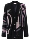 Pucci Embroidered Mohair Blend Oversize Cardigan In Black