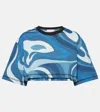 Pucci Marmo-print T-shirt In Blue