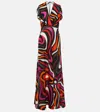 Pucci Printed Cotton Maxi Dress In Multicoloured