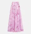 Pucci Marmo Cotton Muslin Maxi Skirt In Pink