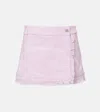 Pucci Marmo Distressed Denim Miniskirt In Pink