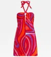 Pucci Marmo Embellished Cotton Terry Minidress In Red