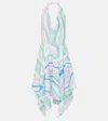 Pucci Marmo Halterneck Cotton Minidress In Multicoloured
