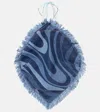 Pucci Marmo Halterneck Denim Top In Blue