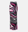 Pucci Marmo-print High-waist Skirt In Nero Fuxia In Multi