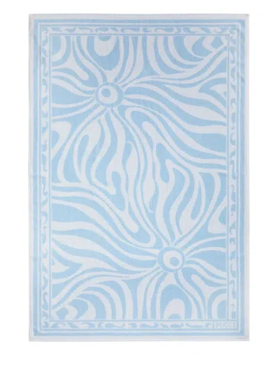 Pucci Marmo-jacquard Cotton Towel In 白色