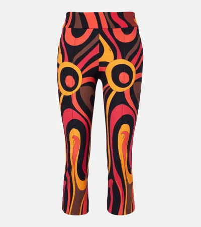 Pucci Marmo Jersey Capri Pants In Multi