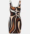 Pucci Marmo Jersey Minidress In Brown
