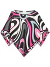 Pucci Marmo And Pesci Print Kaftan Top In Black