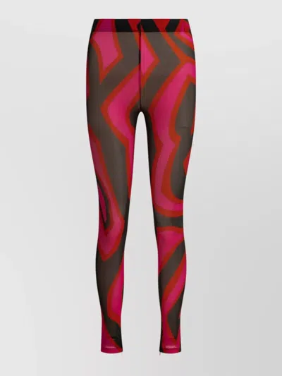 Pucci Marmo Legging Sheer Pattern Stretch Pants In Multi