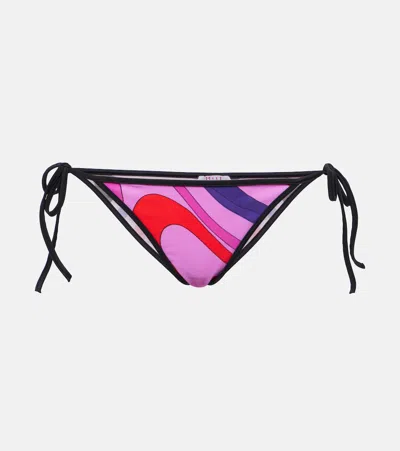 Pucci Marmo Low-rise Bikini Bottoms In Multicoloured