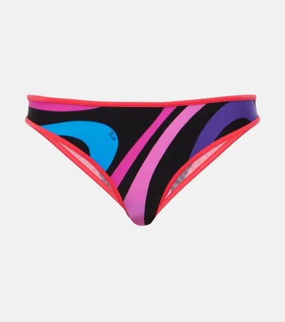 Pucci Marmo Low-rise Bikini Bottoms In Multicoloured