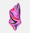 PUCCI MARMO ONE-SHOULDER SWIMSUIT