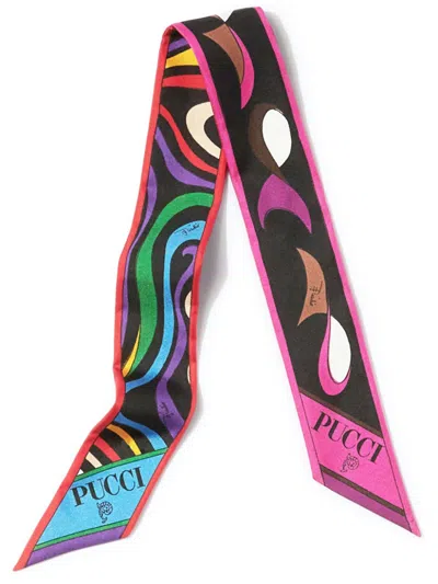 Pucci Marmo Pesci-print Silk Scarf In Multicolour