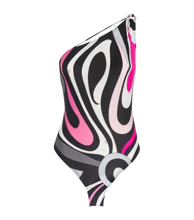 Pucci Marmo Print Asymmetric Swimsuit