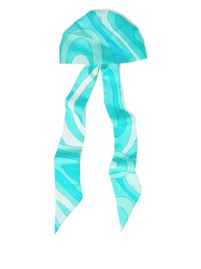 Pucci Marmo-print Bandana In Blue