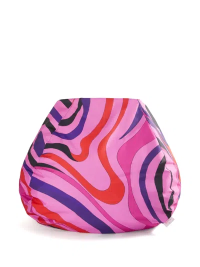Pucci Marmo-print Bean Bag In Pink