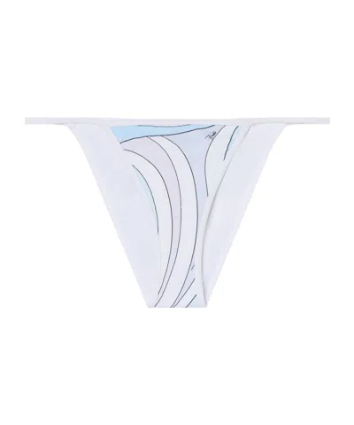 Pucci Marmo-print Bikini Bottoms In White