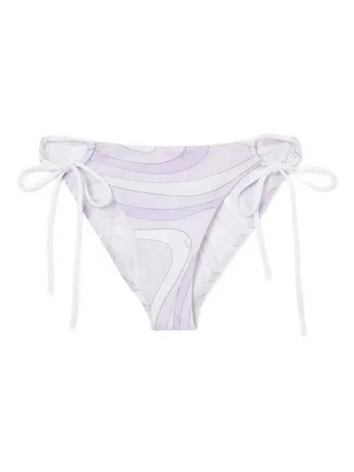 Pucci Marmo-print Bikini Bottoms In Purple