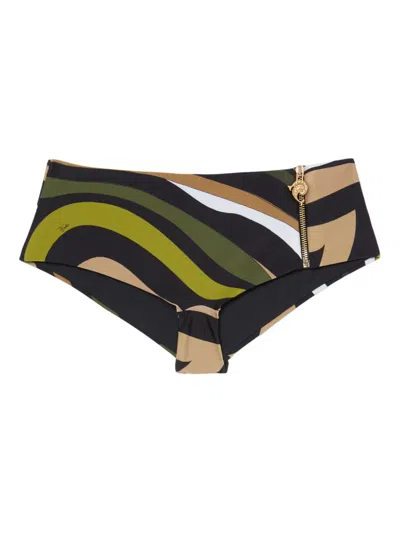 Pucci Marmo-print Bikini Briefs In Green