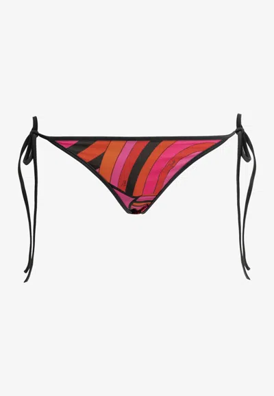 Pucci Marmo Print Bikini Briefs In Red