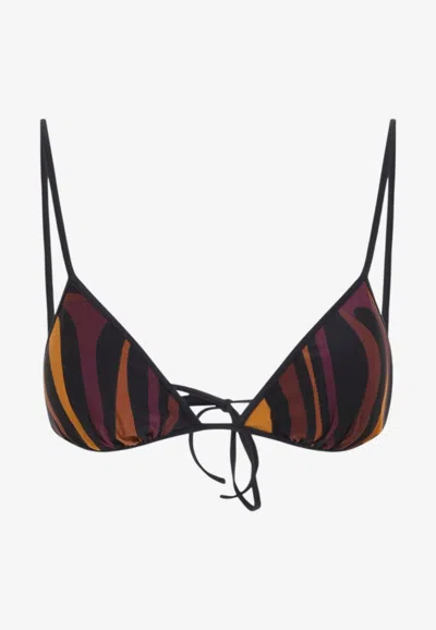 Pucci Marmo Print Bikini Top In Multi