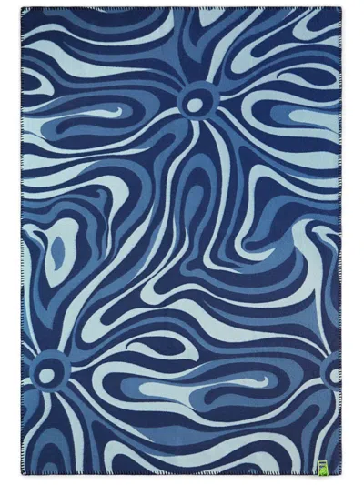 Pucci Marmo-print Blanket In Blue