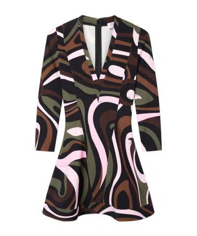 Pucci Marmo Print Compact Jersey Dress In Multi