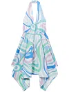 Pucci Marmo-print Cotton Minidress In 蓝色