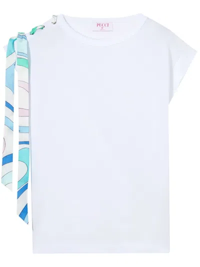 Pucci Marmo-print Cotton T-shirt In White