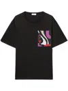 Pucci Marmo-print Cotton T-shirt In Black