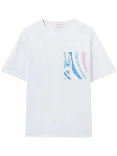 Pucci Marmo-print Cotton T-shirt In White