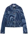 Pucci Marmo-print Denim Jacket In Blue