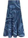 Pucci Maxirock Mit Marmo-print In Blau