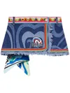 Pucci Marmo-print Denim Skirt In Blue