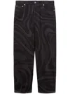 Pucci Marmo-print Denim Straight-leg Trousers In Black