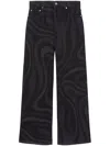 Pucci Marmo-print Denim Straight-leg Trousers In Black