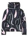 Pucci Hooded Padded Nylon Jacket With Elastic Cuffs In Black