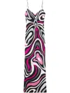 Pucci Marmo-print Maxi Silk Dress In Black