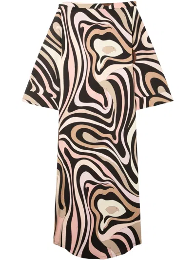 Pucci Marmo-print Dress In Black