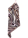 Pucci Marmo Print Asymmetric Silk Dress In Black