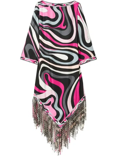 Pucci Marmo-print Dress In Black