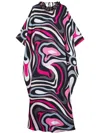 Pucci Marmo Silk Twill Kaftan In Black