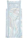 Pucci Marmo-print Dress In Blue