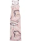 Pucci Beige Printed Tulle Long Dress In Neutrals