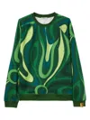 Pucci Marmo-print Fleece Sweatshirt In Green
